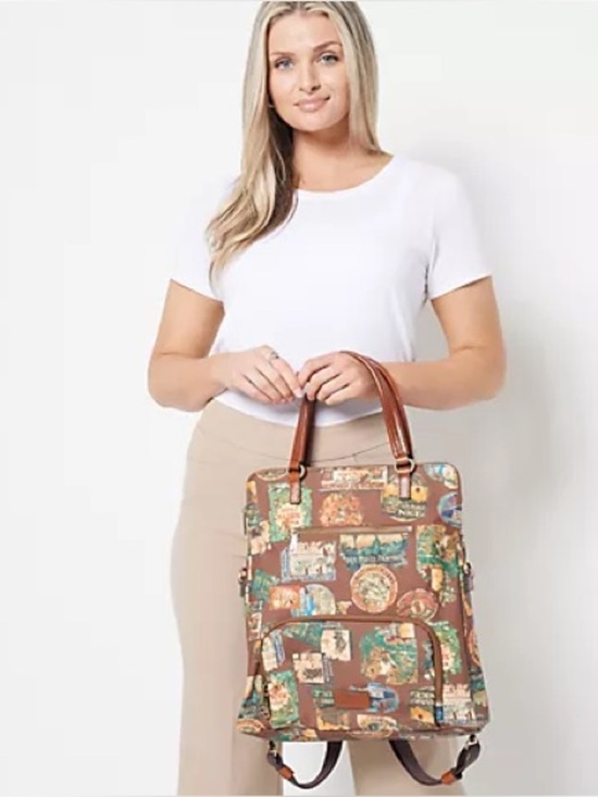 NWT - Patricia Nash Coated Canvas Trapani Convertible Backpack